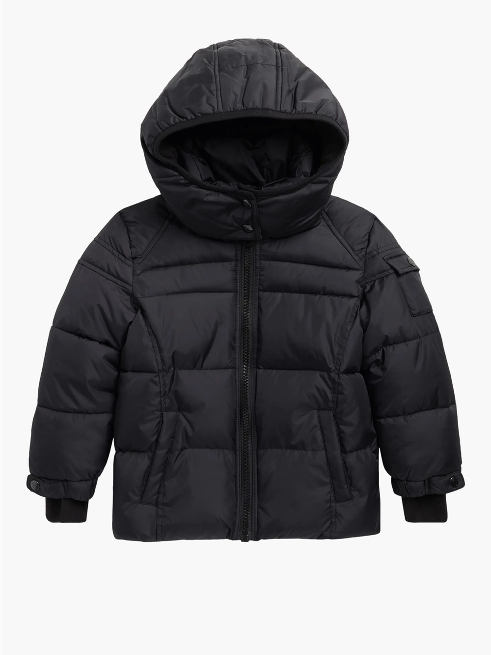 S13 Kids Downhill Matte Hooded Puffer Jacket - Black